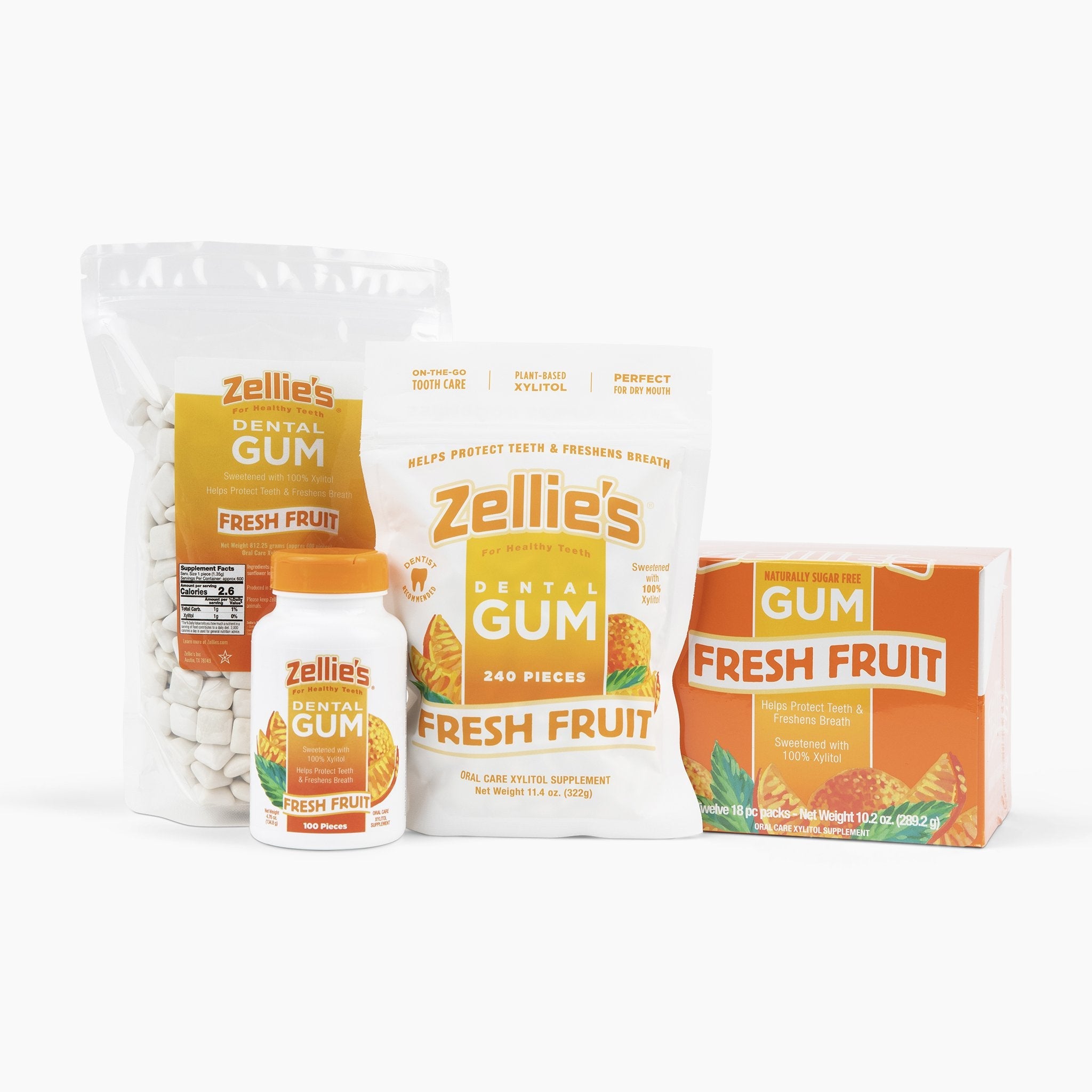 FRESH FRUIT Xylitol Dental Gum – Zellie's