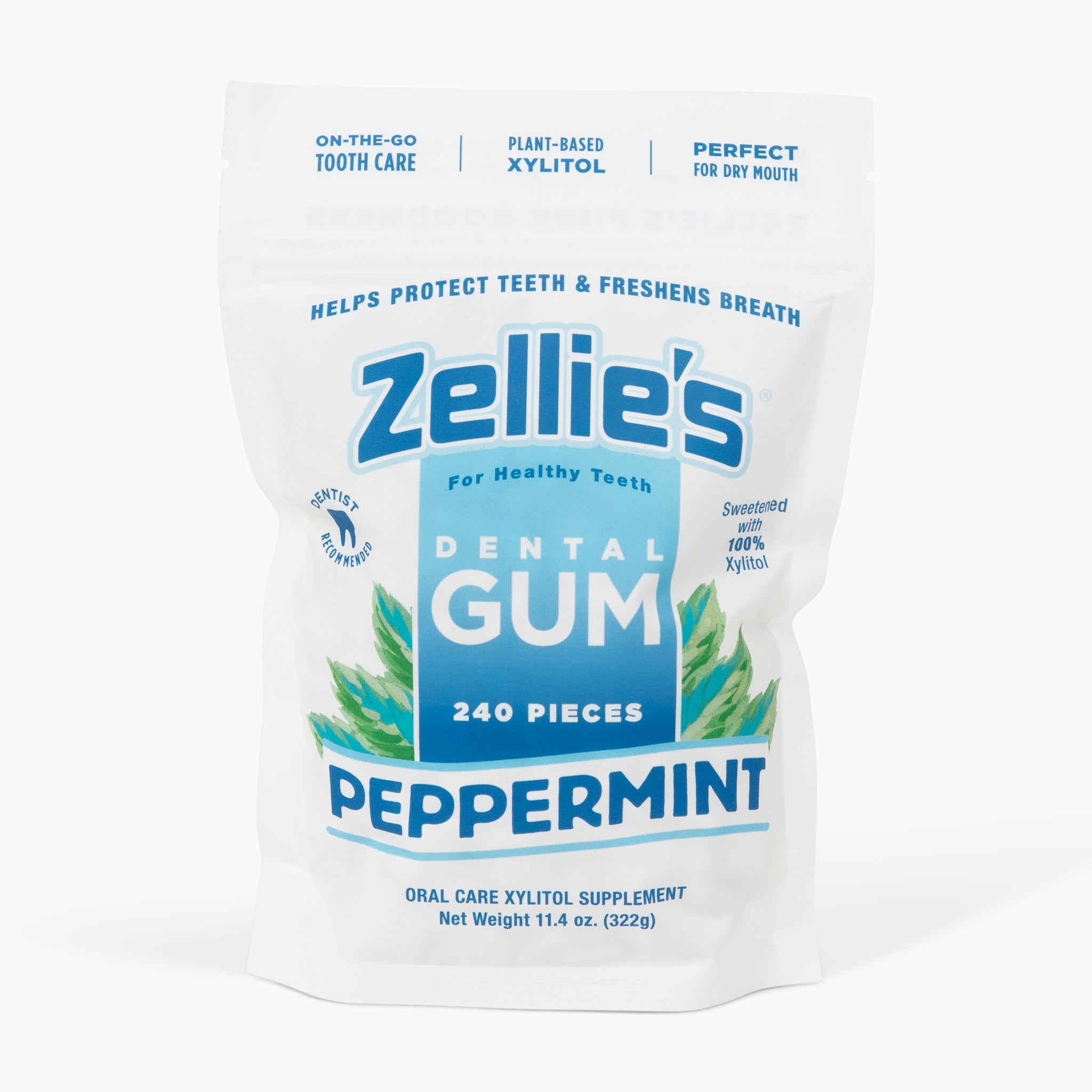 PEPPERMINT Xylitol Dental Gum – Zellie's