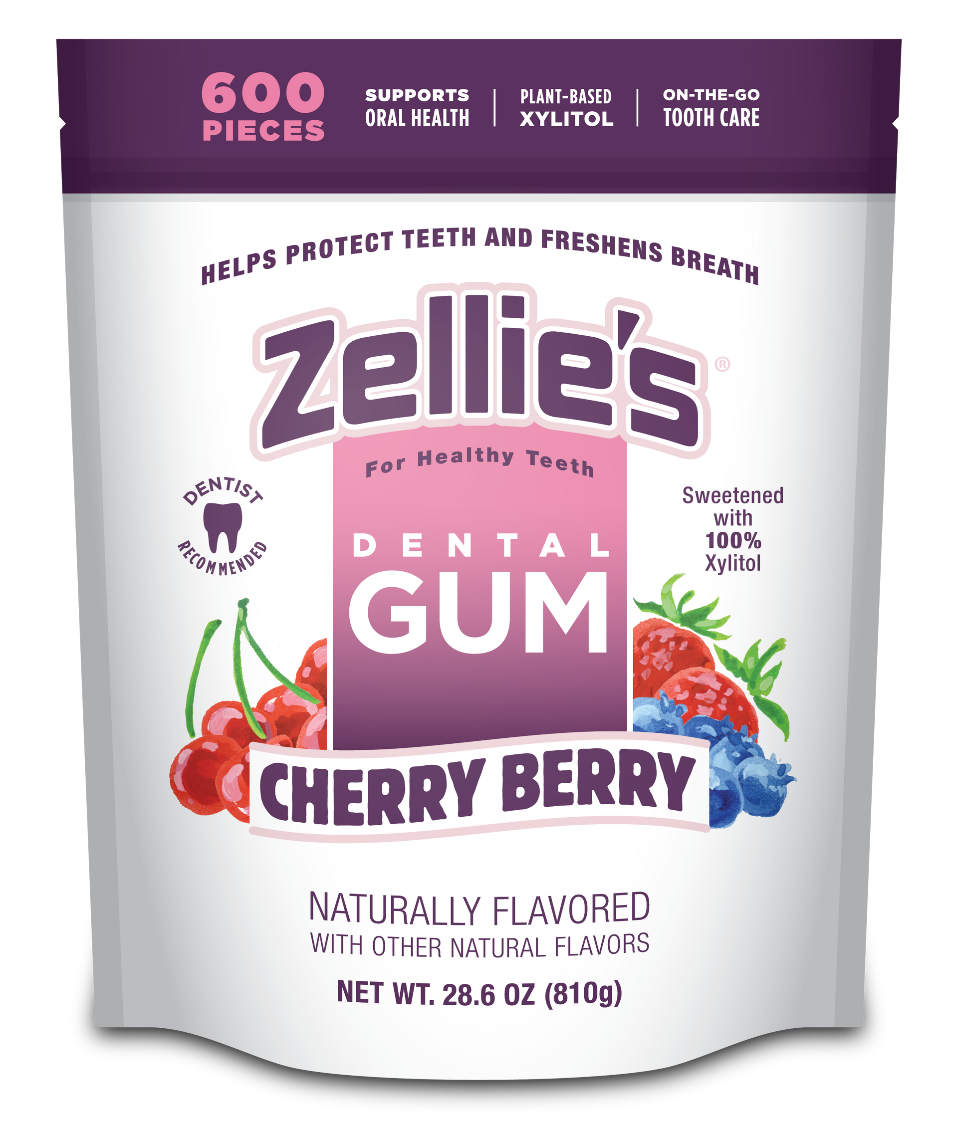 CHERRY BERRY Xylitol Dental Gum – Zellie's